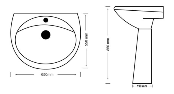 DURR DR01 | Full Pedestal Washbasin