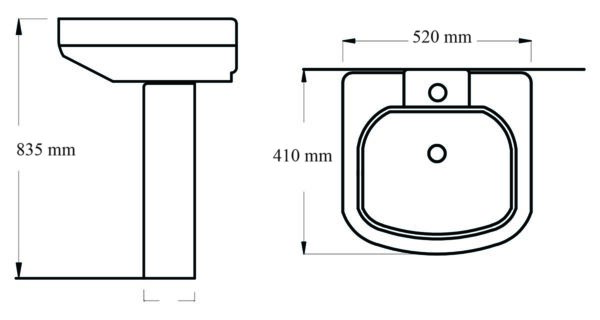 DURR DR14 | Full Pedestal Washbasin