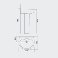 PORTA HD19 | Full Pedestal Washbasin