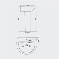 PORTA HD80 | Full Pedestal Washbasin