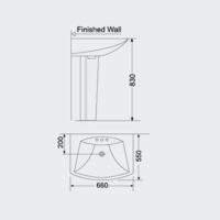 PORTA HDLP201A | Full Pedestal Washbasin