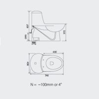 PORTA HD102N | One Piece Toilet