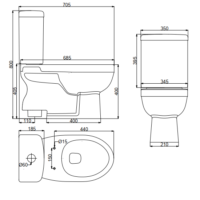 PORTA HD20N | Two Piece Toilet