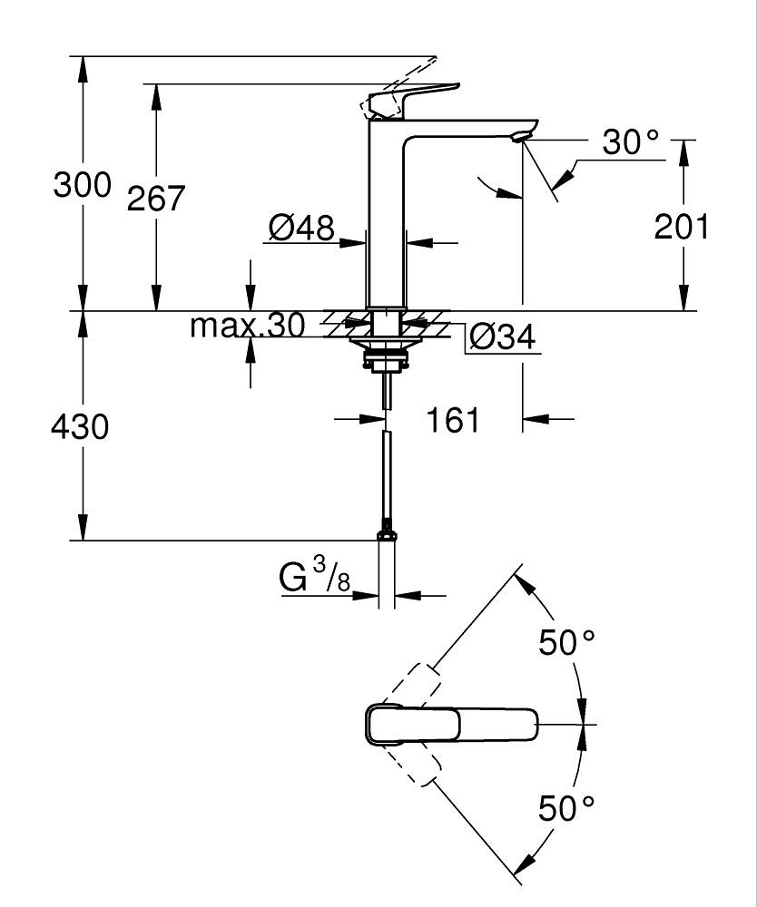 GROHE Cubeo 1017292430 | Basin Mixer